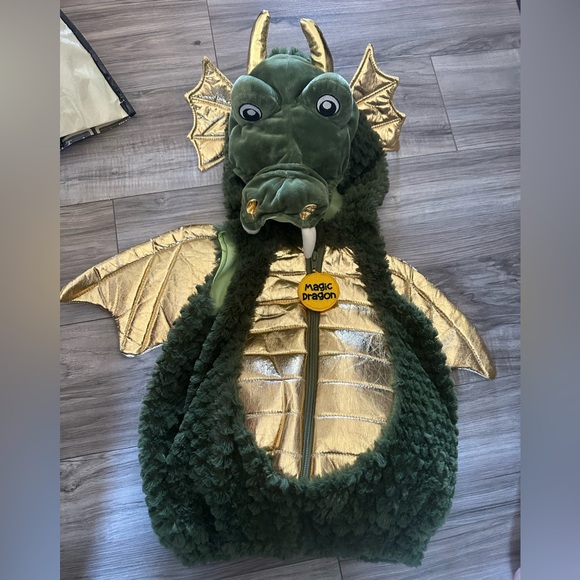 Ministry of Rascals Magic Dragon Hooded Wings Kids Costume Green and Gold 12M - Picture 1 of 10